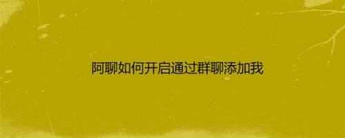 阿聊如何开启通过群聊添加我