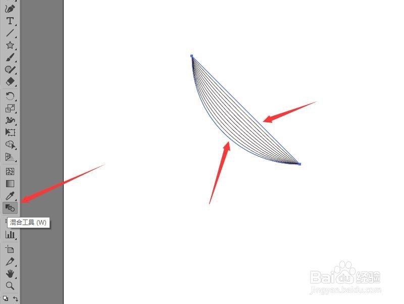 illustrator绘制混合开放路径