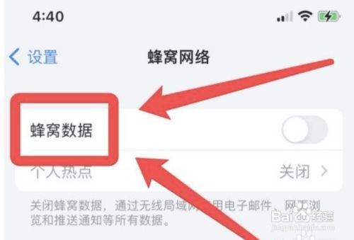 苹果13手机开启流量数据的方法
