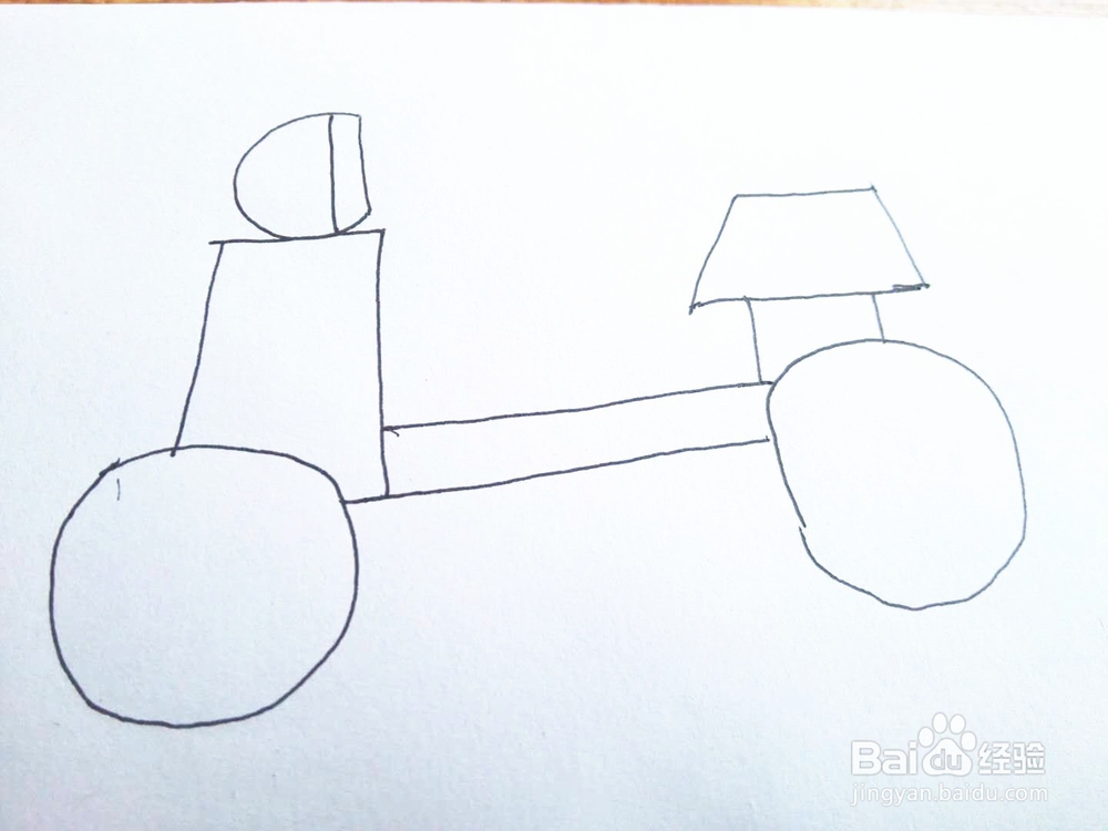 简笔画之摩托车的画法