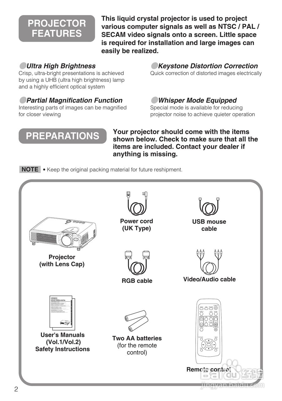 日立 ED-X3270A投影机说明书:[1]