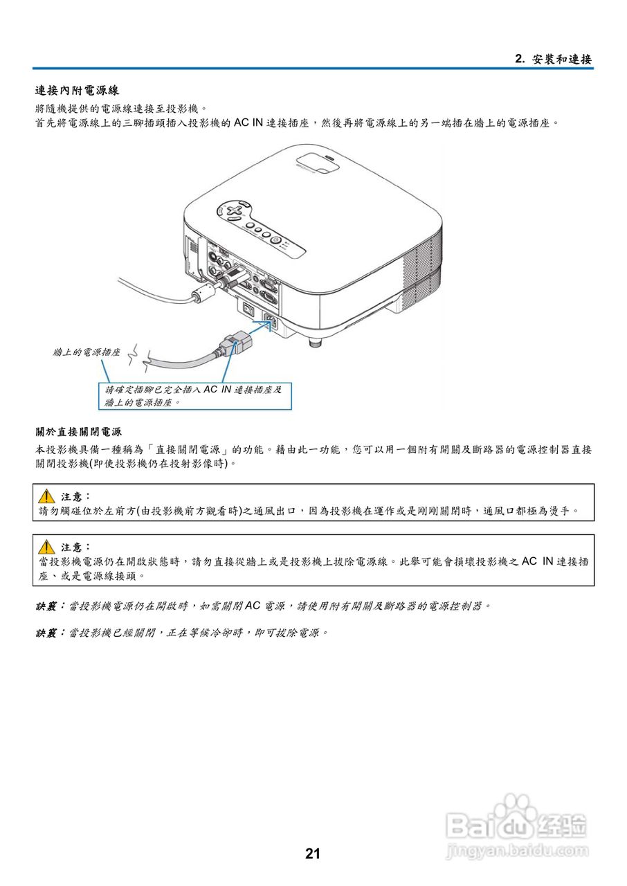 NEC NP901W型投影机用户手册:[4]