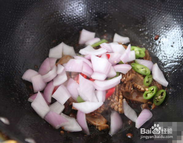 美味的洋葱炒猪腰