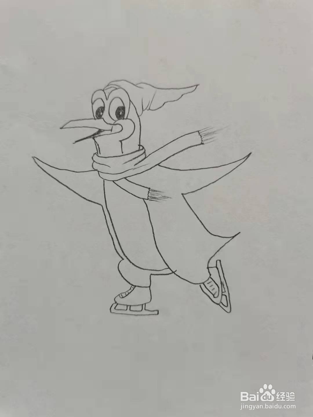 调皮的企鹅简笔画