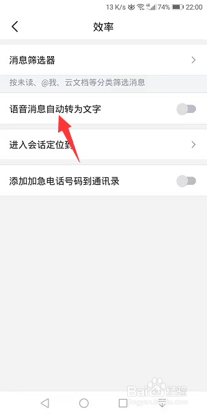 飞书怎么开启语音消息自动转为文字