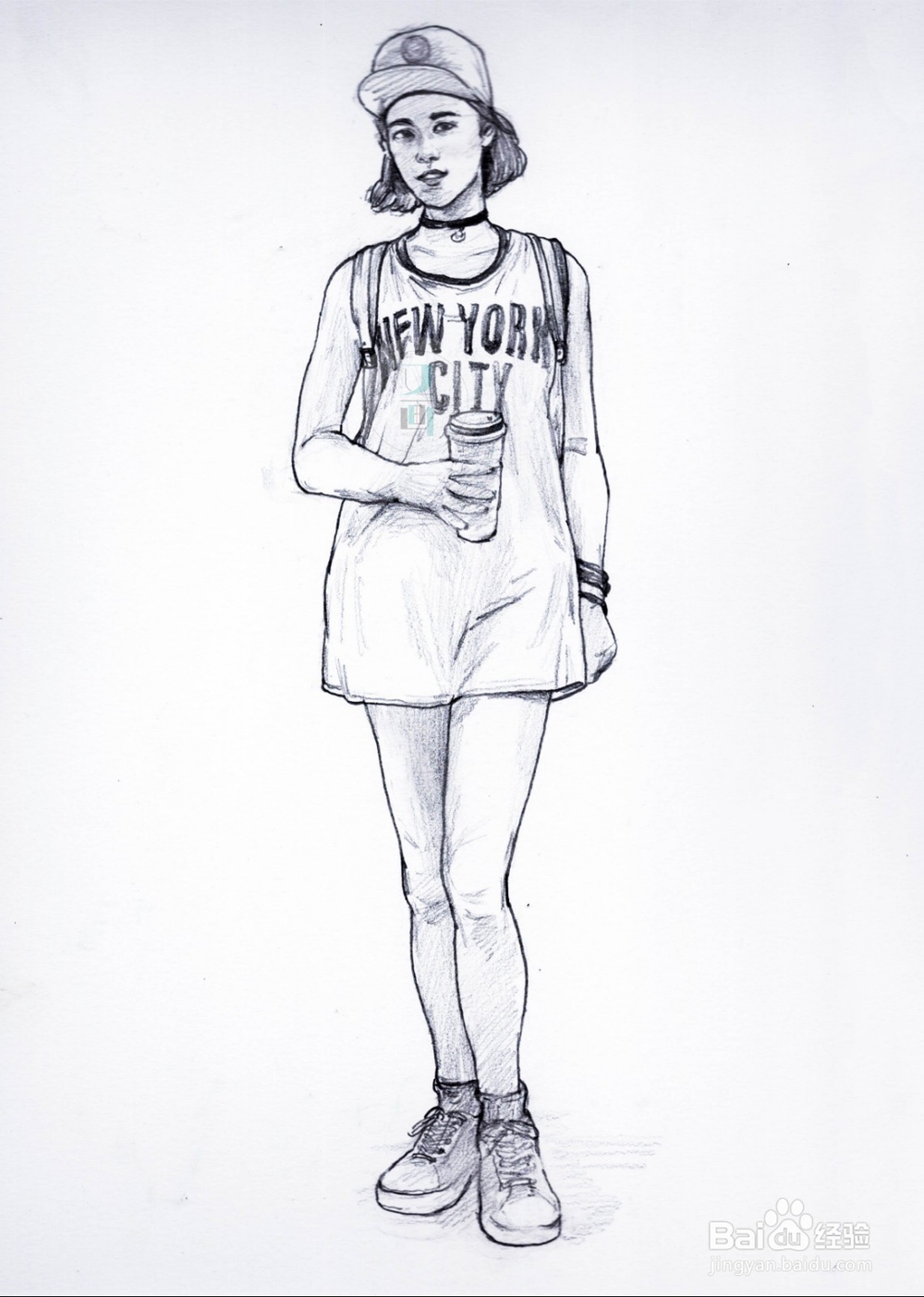 速写教程 | 正面站姿小姐姐