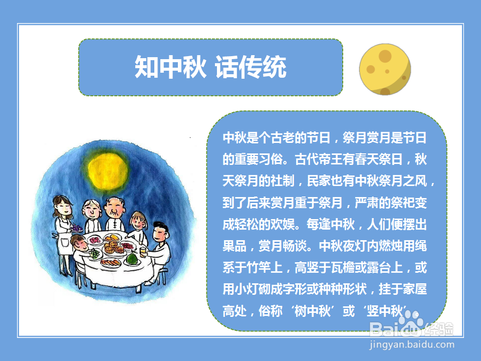 知中秋,话传统的手抄报
