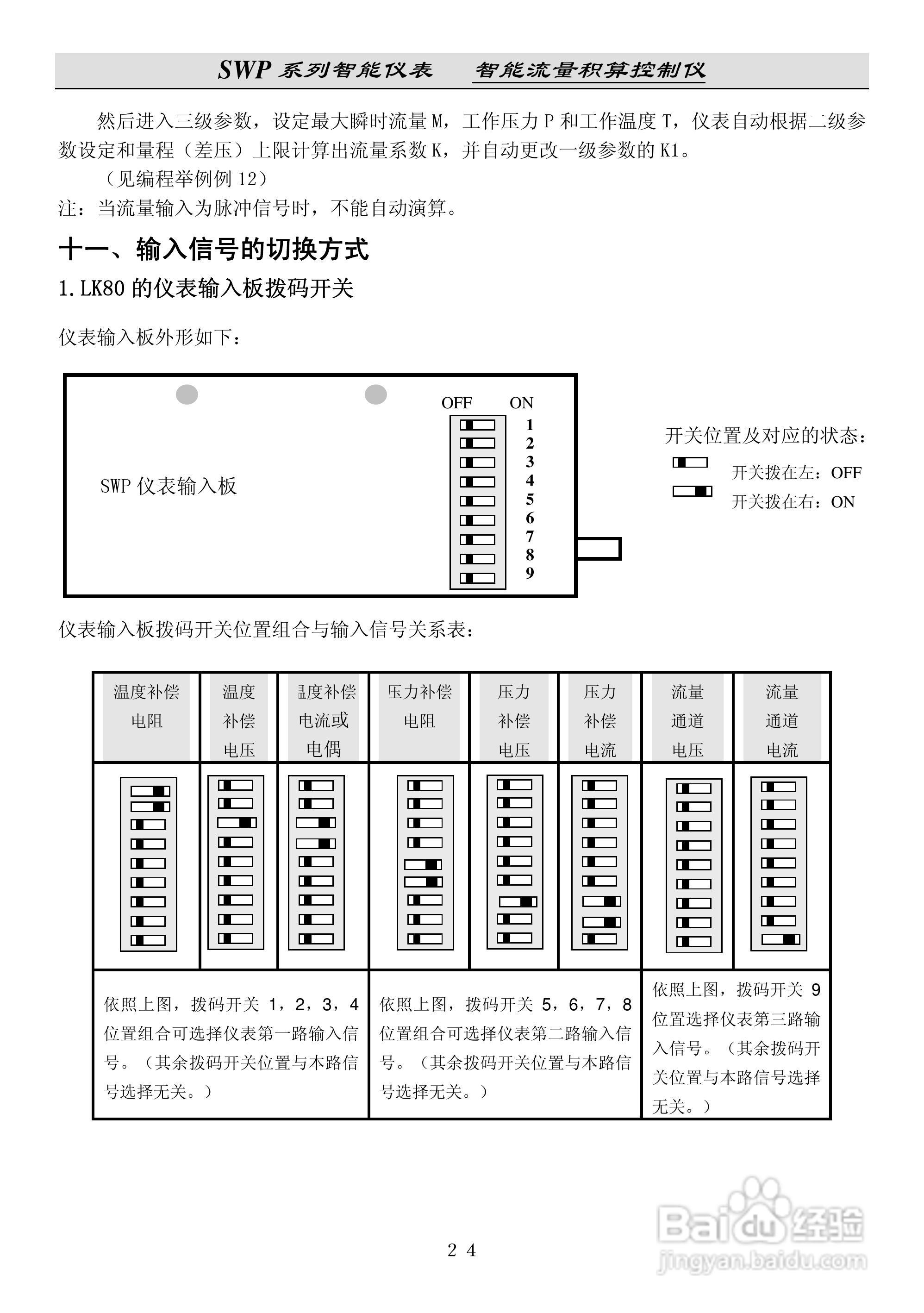 昌晖SWP-LK流量积算控制仪说明书:[3]