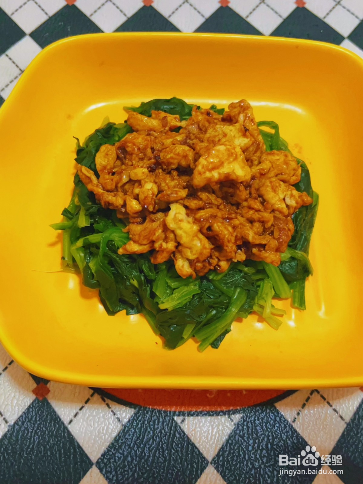 菠菜拌鸡蛋的做法