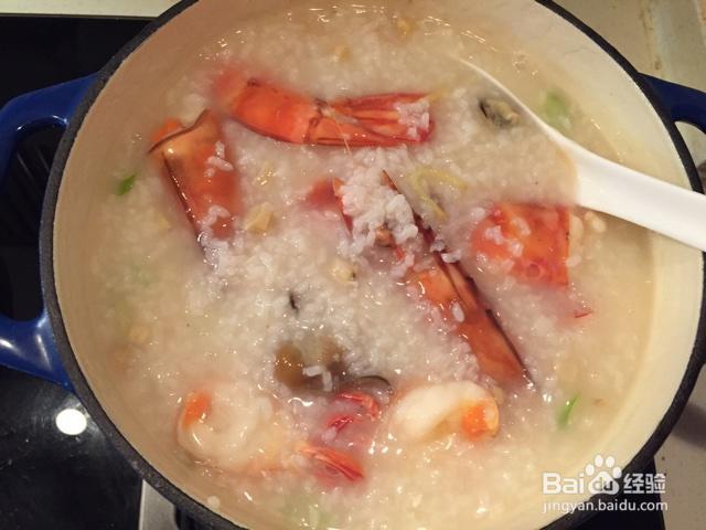 吃货美食-大对虾粥!