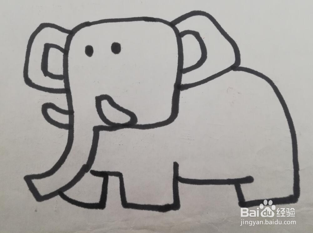 大象的画法 大象的简笔画