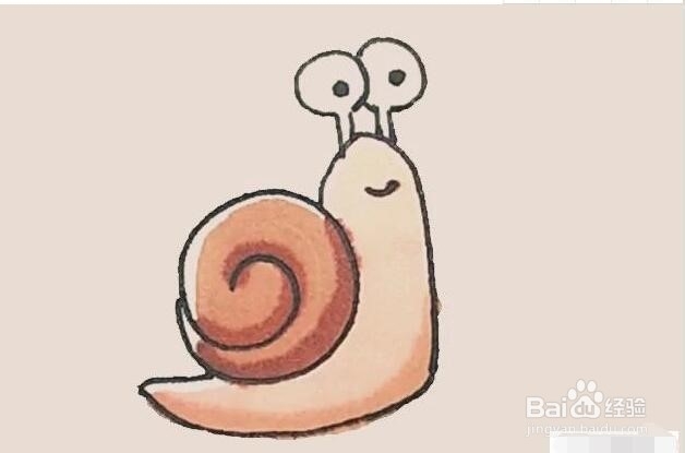 伴儿成长简笔画系列-怎样画一只蜗牛简笔画