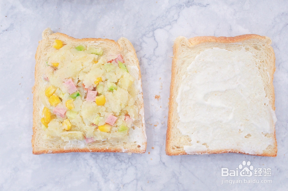 美味挡不住的火腿土豆泥沙拉三明治