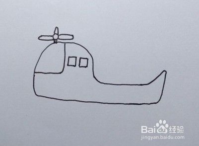 直升飞机画法教程（1）简笔画，怎么画直升飞机