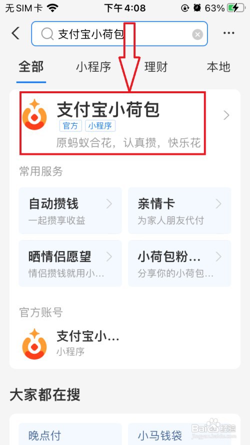 支付宝小荷包如何打开