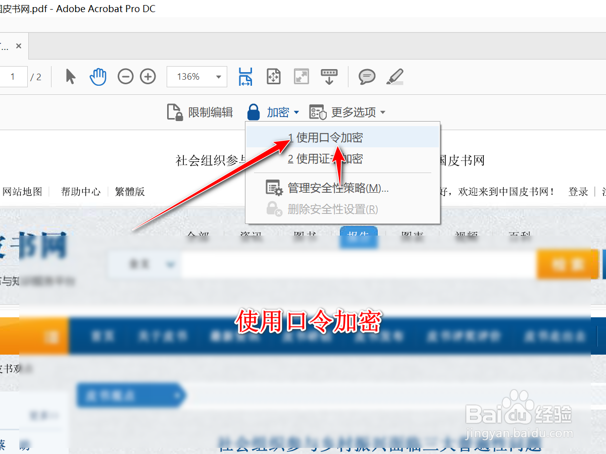如何为PDF文档设置打开密码