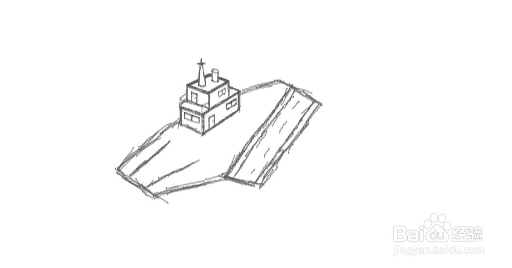 航空母舰的楼层怎么画