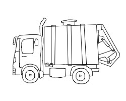 餐厨垃圾车简笔画图片