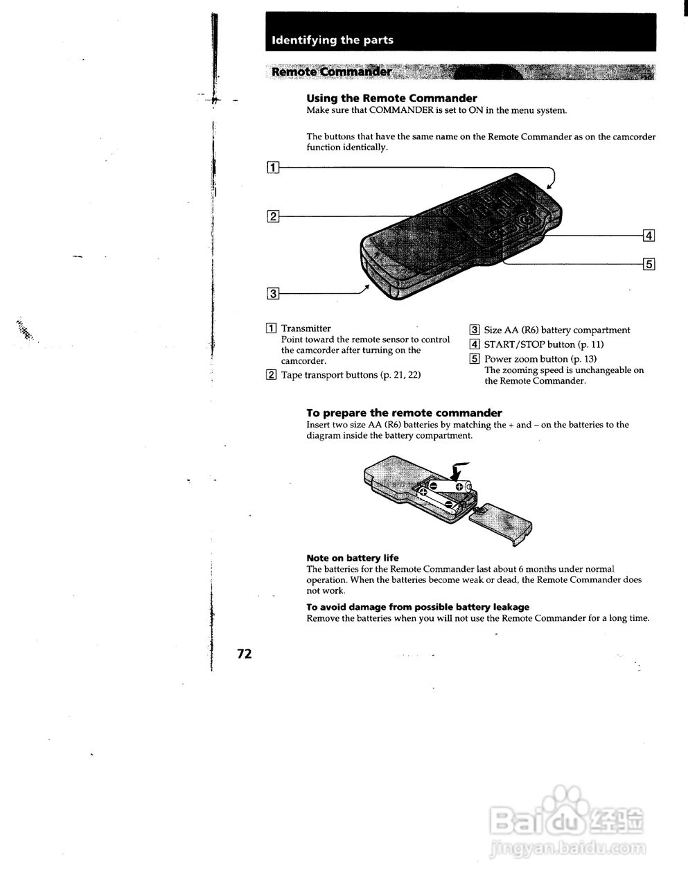 索尼CCD-TRV52模拟摄像机说明书:[8]