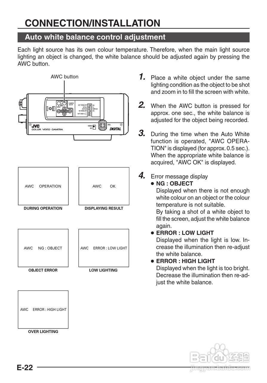 JVC TK-C1480/TK-C1481/COLOUR VIDEO CAMERA摄像机说:[3]